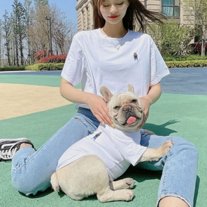 S ~ 4XL t-shirt noir et <span class=keywords><strong>blanc</strong></span> correspondant tenue <span class=keywords><strong>chien</strong></span> et propriétaire - Product Image 4