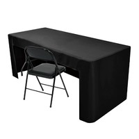 Nappes ajustées à dos ouvert de 6 pieds, noires, pour tables rectangulaires de 6 pieds