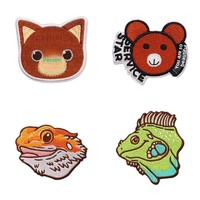 Patch en tissu polyester brodé à la machine, auto-adhésif et à coudre, motif dessin animé mignon en 3D, étiquette de vêtement tendance