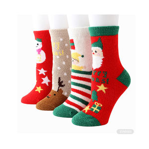 Calcetines navideños borrosos para regalo de adulto con logotipo <span class=keywords><strong>personalizado</strong></span> al por mayor, calcetines navideños para mujer, calcetines navideños para mujer, venta al por mayor de 2017 - Product Image 5