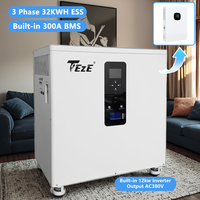 Système de stockage d'énergie solaire mobile tout-en-un Teze 3 phases AC 380V 51.2V 32kWh/30kWh avec onduleur intégré 12kW et batterie 600Ah 628Ah