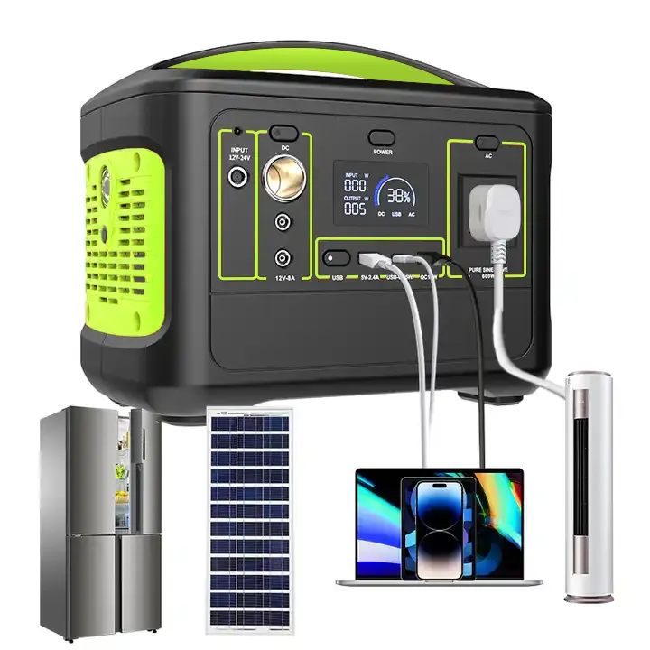 Vendas quentes 153600mAh 500W 600W gerador de energia solar portátil 110V/220V sistema de energia solar AC com geradores solares USB