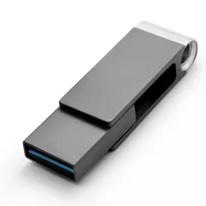 High Quality Black Metal OTG Usb Flash Drives Type C 128Gb USB 3.0 With Customized OEM Logo