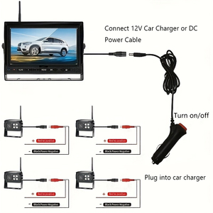 High Definition Wireless Backup <b>Camera</b> 7 Inch Monitor <b>Digital</b> DVR Recorder Dual Antenna Truck Motor Home 4CH for YB-Wireless-M05 - Product Image 6