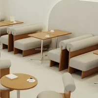 Ensemble table et chaises en contreplaqué moderne, durable et de haute qualité avec mousse haute densité pour restaurant, banquet, stand et café