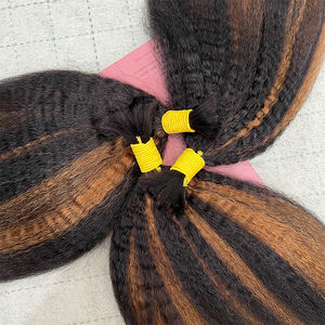 Vendedores de cabello al por mayor Virgen en color a granel 1PB/30 Afro Kinky Straight Bulk Sin trama Cabello humano para trenzar - Product Image 3