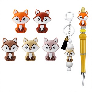 Creative Cute Fox-shaped 3D <b>Silicone</b> <b>Beads</b> Sweet and Edgy Style Backpack Pendants <b>Bead</b> Pens Decoration - Product Image 3