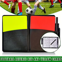 Set Kartu Wasit Sepak Bola Profesional: Kartu Penalti Merah dan Kuning Standar dengan Dompet Kulit, Lembar Skor & Pensil