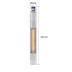 Chauffe-terrasse électrique infrarouge en fibre de carbone et métal, étanche IP65, mural, avec protection contre la surchauffe et télécommande - Product Image 3