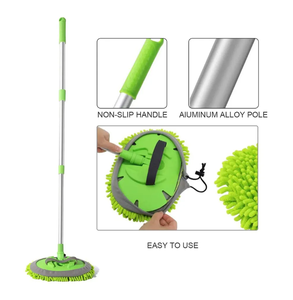 Brosse à poussière pour voiture Autoway, brosse à pneus, lave-auto, manche long, construction en PP/aluminium anodisé/ABS, 120-200 cm, WANPU C6009, outil de nettoyage - Product Image 2