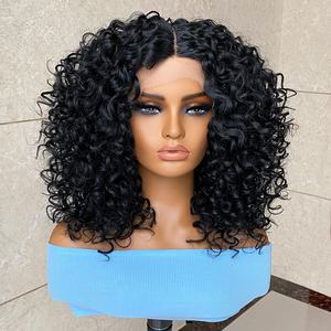 ขายส่งธรรมชาติสีบลอนด์<span class=keywords><strong>สั้น</strong></span>Afro Kinkyวิกผมหยิกด้านหน้าสีดําผู้หญิงGluelessสังเคราะห์HDโปร่งใสสวิสด้านหน้าถักเปียวิกผม - Product Image 4