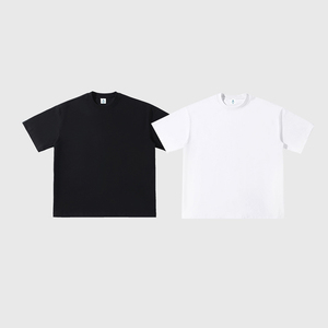 Caliente personalizado 320g resistente puro algodón American Street suelta Color sólido moda camiseta para hombres y mujeres - Product Image 5