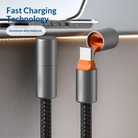 Kabel Data Aluminium Alloy Anti-Putus Tipe-C Ganda dengan Pengisian Cepat dan Pelindung untuk Laptop