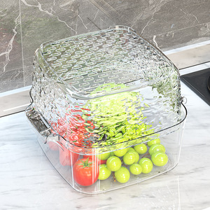 Double Layer Vegetable Washing Basket Plastic Fruit Drain Basket Kitchen Colander Strainer For Fruits Vegetables Storage - Product Image 3