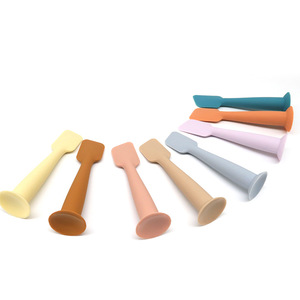 Applicateur de crème coloré, spatule essentielle pour bébé nouveau-né, brosse en silicone souple avec base d'aspiration - Product Image 1