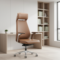 Chaise de conférence moderne ergonomique multi-angle réglable en cuir avec revêtement en cuir PU