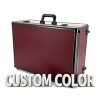 Valise à roulettes en aluminium camouflage bleu avec poignée télescopique et serrures à clé, valise en aluminium vide à l'intérieur