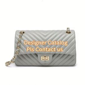 Sac à main en cuir de créateur, matelassé, avec chaîne, pour femmes - Product Image 1