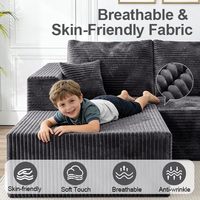 Modulares, wandelbares L-förmiges Ecksofa aus Cord mit tiefem Sitz und Chaiselongue – modernes Design für kleine Wohnungen