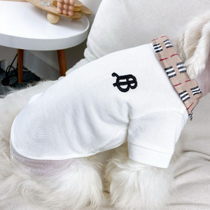 Camisa POLO de marca de moda para mascotas de suministro del fabricante para perros y gatos, sudadera de solapa a cuadros, camiseta de perro <span class=keywords><strong>pequeño</strong></span> Teddy <span class=keywords><strong>Schnauzer</strong></span> - Product Image 4