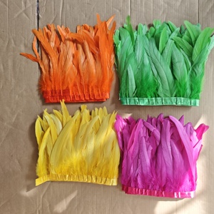 Plumas de Gallo de 20-25 cm con Adorno de Plumas, Flecos Hechos <span class=keywords><strong>a</strong></span> Mano para Vestidos de Boda, Fiesta, Carnaval, Plumas Teñidas y Blanqueadas - Product Image 4
