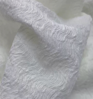 2402 #   Tissu en dentelle texturé ondulé en maille warp, polyester/spandex, imperméable et extensible pour vêtements de mode féminine, vente en gros