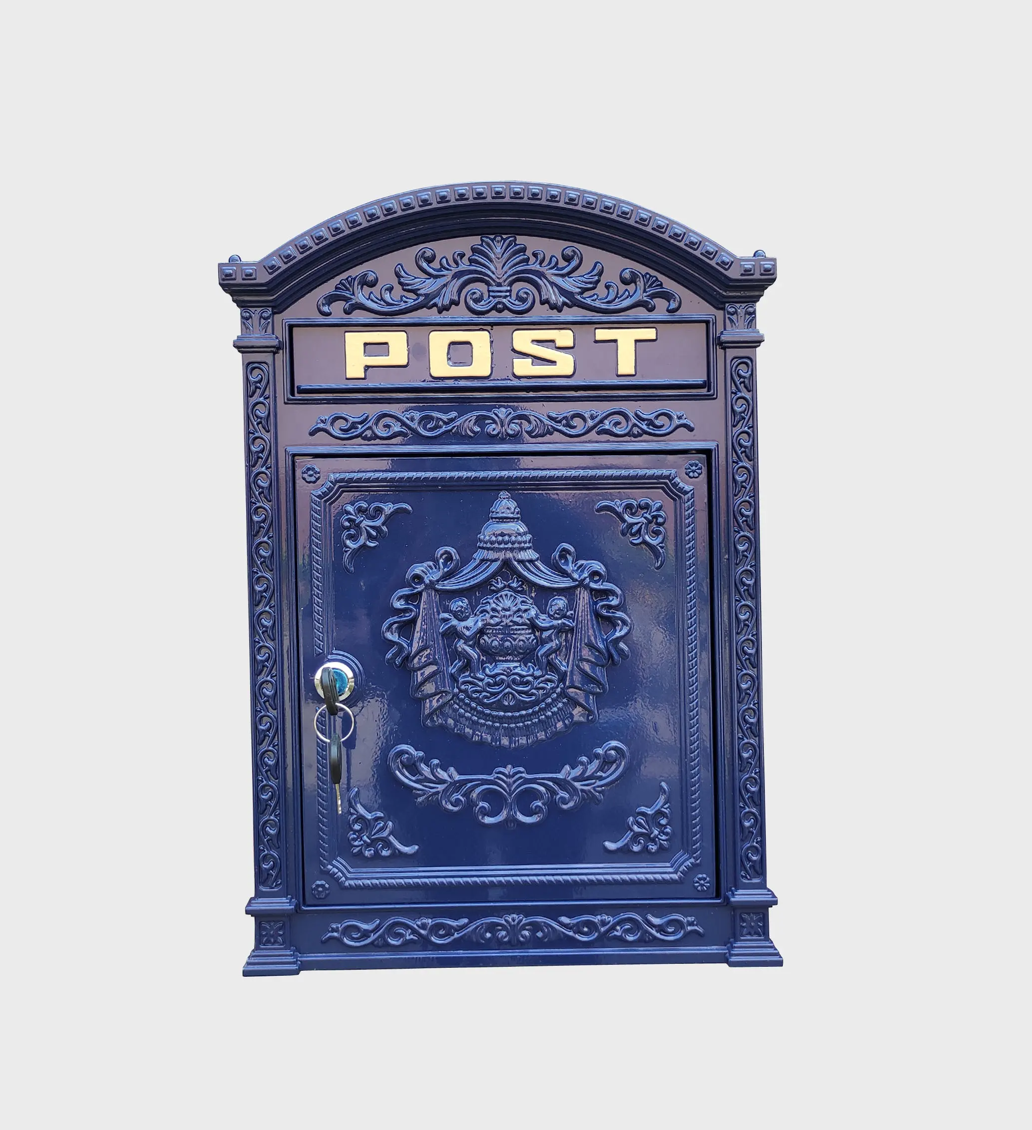 Buzón de correos de diseño clásico montado en la pared, postbox de aluminio de fundición a presión para decoración de jardín y hogar, venta al por mayor de fábrica