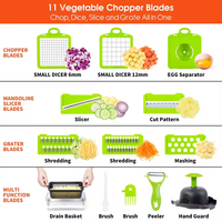 Vente en Gros Usine Coupe-Légumes Manuel Multifonctionnel en Plastique avec Lames en Acier Inoxydable Accessoire de Cuisine – Hachoir à Légumes