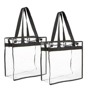 Custom transparent PVC toiletry bag, large capacity tote shopping bag, zipper storage bag