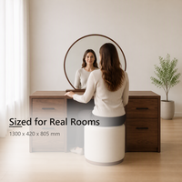 Table de toilette autoportante à 4 tiroirs en bois de noyer chaud pour chambre à coucher 1300x805x420mm, miroir en option