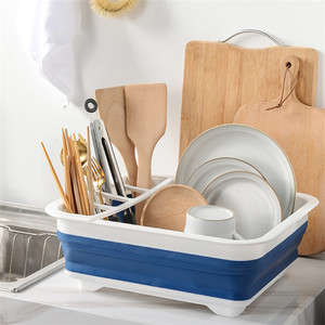 Household Kitchen Tools Foldable Drain Organizer Collapsible Dish <b>Drying</b> Basket <b>Rack</b> - Product Image 1