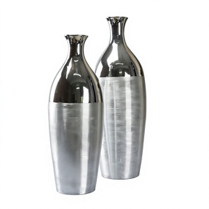 Modern Stainless Steel Floor Vase Tall Decorative Metal Flower Vase for Living Room Bedroom Entryway Office Wedding <b>Home</b> Decor - Product Image 1