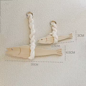 <span class=keywords><strong>Campanello</strong></span> di pesce realistico in legno di faggio di alta qualità personalizzabile nuovo decorazione in legno massello regalo con ornamento da appendere ingresso - Product Image 4