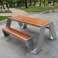 Ensemble de mobilier urbain durable pour l'extérieur Banc de table Combo Urban Plaza Zone piétonne Parc Jardin Zone de loisirs Table de pique-nique