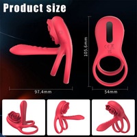 Rosen-Silikon-Penisring, 9 Vibrationsmodi Erwachsenen-Sexspielzeug für Männer, Fernbedienung Klitoris-Vibrator, Sexspielzeug für Männer und Frauen
