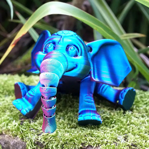 3D Printed <b>Elephant</b> Toy with Movable Joints DIY <b>Decorative</b> Ornaments for Kids Adults Colorful Plastic 3D Toys - Product Image 2