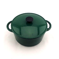 Cocotte en fonte émaillée marron ombré 5QT avec couvercle, marmite robuste pour mijoter, rôtir et cuire au four