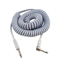 Original Factory Macaron Series 1/4-inch Straight-to-Curved Spiral Guitar Cable Foil Shielded PVC Noise Reduction Male-Male