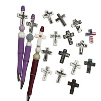 Pendentif de chapelet en forme de croix en silicone, tissé à la main, style rétro, accessoires de bijoux DIY, fabriqué pour la fabrication de bijoux, transfrontalier