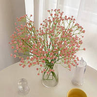 Prix d'usine – Fleurs artificielles réalistes en PU, style Souffle de Bébé, à tige unique, toucher naturel, pour décoration de table de mariage