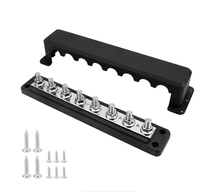 Barre omnibus robuste en cuivre 600A 12V-48VDC 300VAC avec bornes 8 x 3/8" (M10) pour bloc de fusibles automobile et système de batterie solaire
