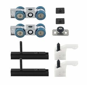 Porte coulissante innovante <span class=keywords><strong>HEBO</strong></span> 3+3 à glissières synchronisées sans rail, cadre en aluminium intérieur, cloison en verre mobile pour cuisine - Product Image 4