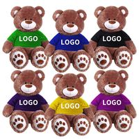 Nouveau design d'ourson en peluche pour bébé, jouet en peluche pour cadeaux, logo personnalisé, ours en peluche doux avec t-shirt bleu