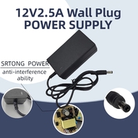 Adaptor daya sakelar AC/DC 12V, Adaptor daya dengan sakelar catu daya 2,5a Output 1A 1,5a 2A 2,5a 3A