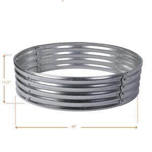 Brasero de camping extérieur rond de 48 pouces, en acier galvanisé, pour brûlage direct, à monter soi-même - Product Image 1