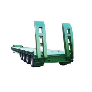 Semirremolque de Plataforma Baja de Acero Duradero de Alta Calidad con 4 Ejes, Suspensión Neumática 12R22.5, Cuello de Cisne Desmontable, para Maquinaria Pesada, Carga de 28T - Product Image 5