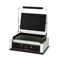 Grille-pain à sandwich antiadhésif à plaque unique électrique sans fumée commerciale à haut rendement presse Panini Grill
