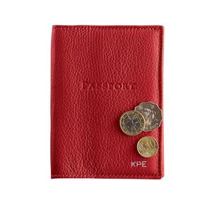 Funda de pasaporte de cuero genuino para hombre y <span class=keywords><strong>mujer</strong></span>, estuche para tarjetas de crédito, documentos de identificación de viaje, soporte de pasaporte personalizado - Product Image 3