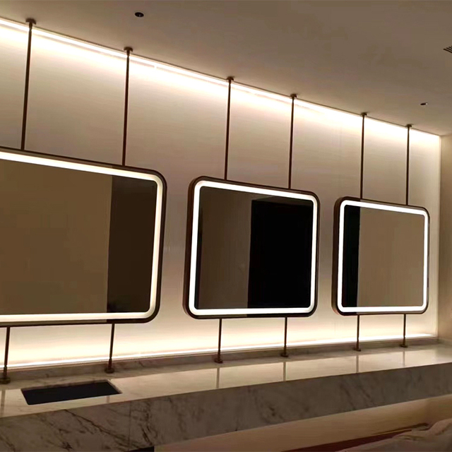 Anti-Fog Touch Switch LED Backlit Illuminated Mirror with Waterproof in Fashion Style