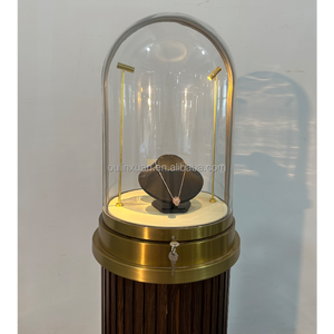 Vitrina de Joyería de Acero Inoxidable, Torre con Cerradura, Vidrio Transparente, Iluminación LED, Exhibidores de Vitrinas - Product Image 3